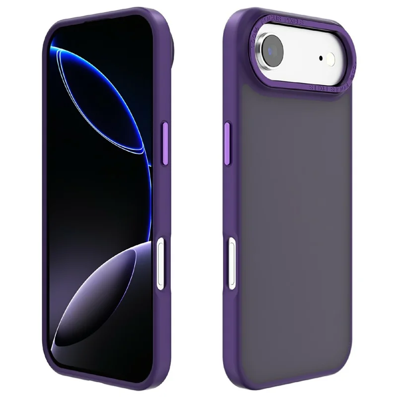 For iPhone Air Case Skin-Touch PC + TPU Translucent Matte Phone Cover - Dark Purple