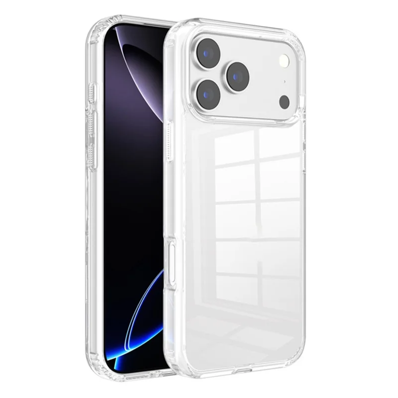 Coque transparente pour iPhone 17 Pro, coque de protection antichoc en TPU et PC résistant aux chutes - Transparent