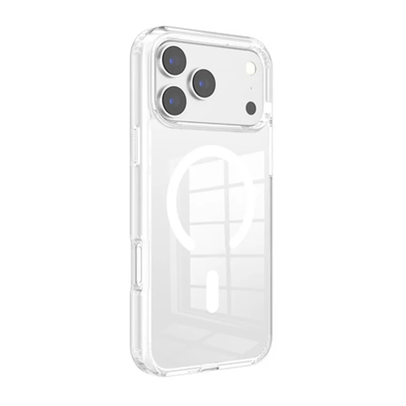For iPhone 17 Pro Max Clear Magnetic Case TPU PC Shockproof Phone Cover Compatible with MagSafe - Transparent