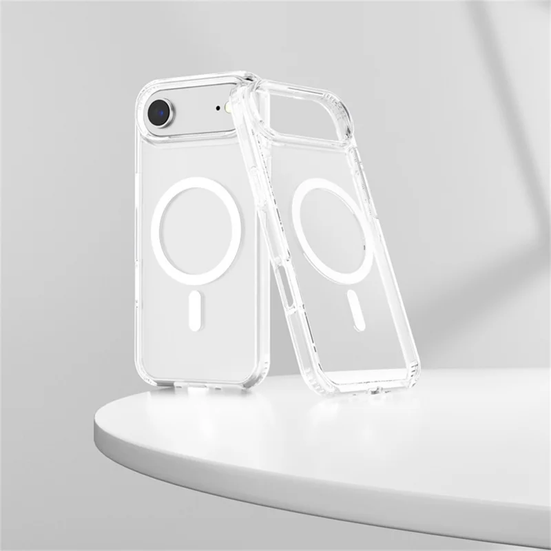 For iPhone Air Clear Magnetic Case TPU PC Shockproof Phone Cover Compatible with MagSafe - Transparent
