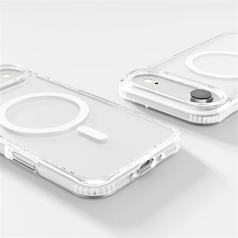 For iPhone Air Clear Magnetic Case TPU PC Shockproof Phone Cover Compatible with MagSafe - Transparent