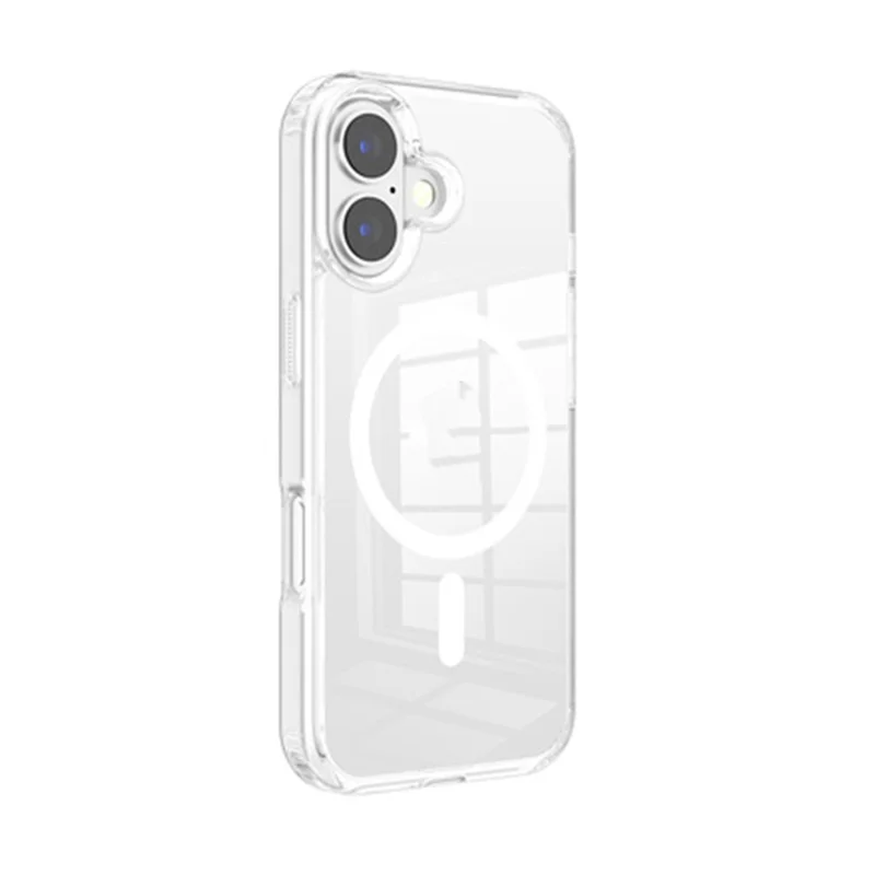 For iPhone 17 Clear Magnetic Case TPU PC Shockproof Phone Cover Compatible with MagSafe - Transparent