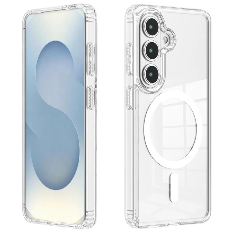 For Samsung Galaxy S26+ Clear Magnetic Case TPU PC Shockproof Phone Cover Compatible with MagSafe - Transparent