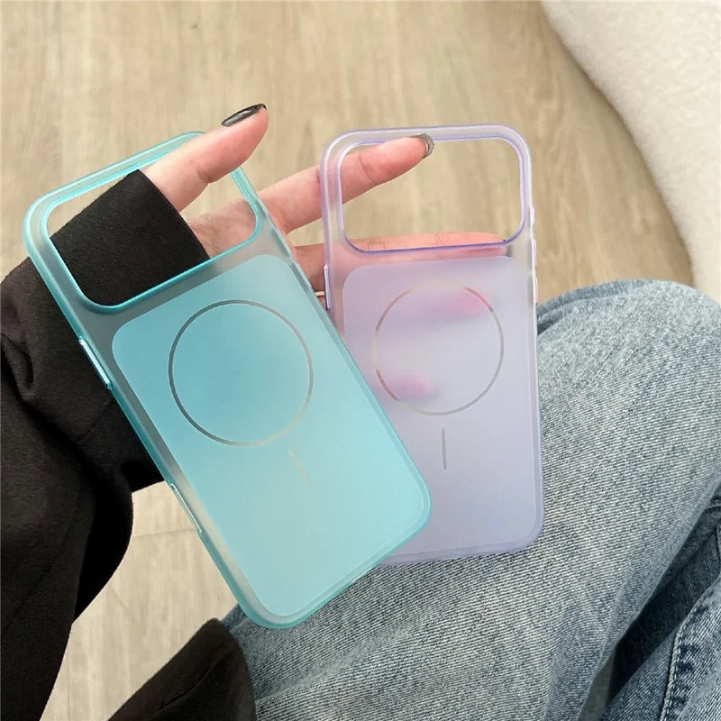 For iPhone 17 Pro Max Magnetic Phone Case Soft Touch Anti Fingerprint PC Shockproof Cover Compatible with MagSafe - Titanium Grey