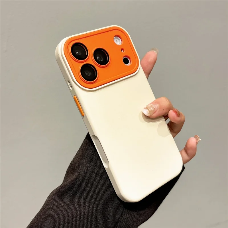 For iPhone 17 Pro Phone Case Skin Feel Silicone Anti Fingerprint Cell Phone Cover - Antique White