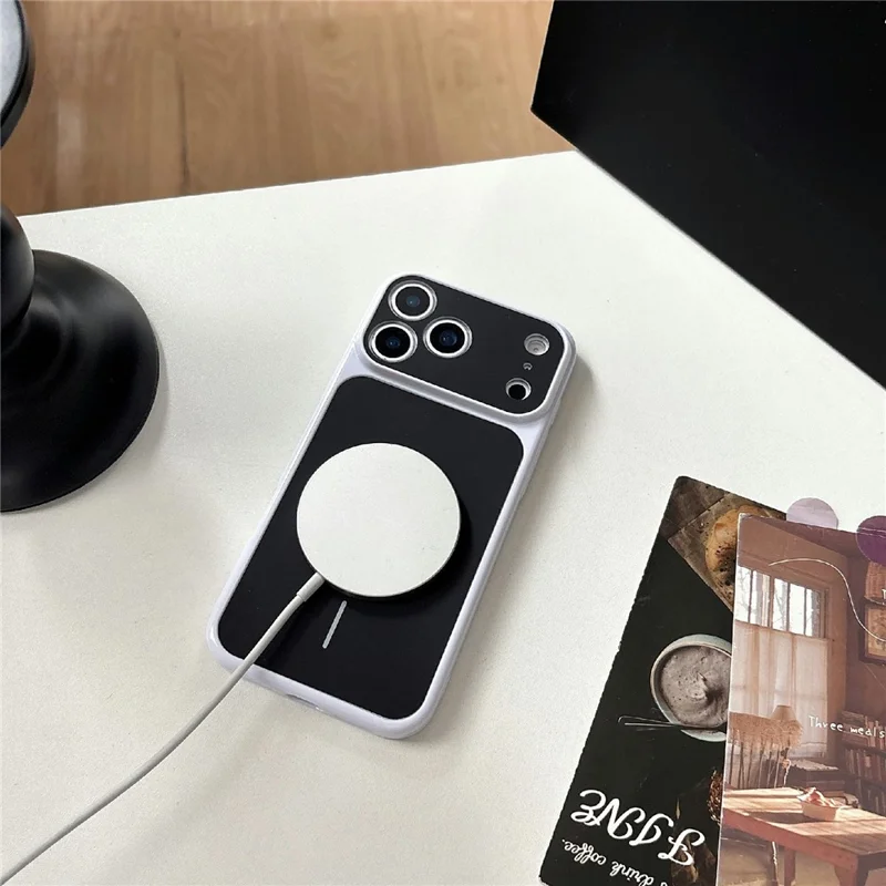 For iPhone 17 Pro Max Magnetic Phone Case PC TPU Mobile Back Cover Compatible with MagSafe - Silver