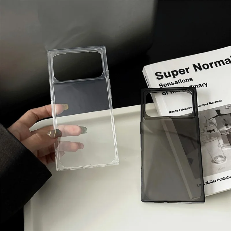 For iPhone 17 Pro Soft TPU Case Ultra Thin Square Design Anti Drop Phone Protective Cover - Grey