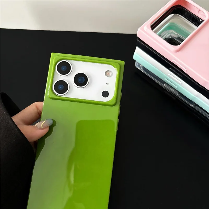 For iPhone 17 Pro Soft TPU Case Ultra Thin Square Design Anti Drop Phone Protective Cover - Grey