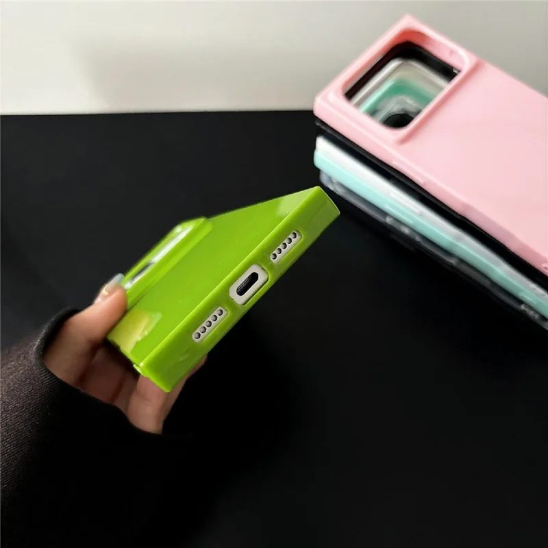 For iPhone 17 Pro Soft TPU Case Ultra Thin Square Design Anti Drop Phone Protective Cover - Grey