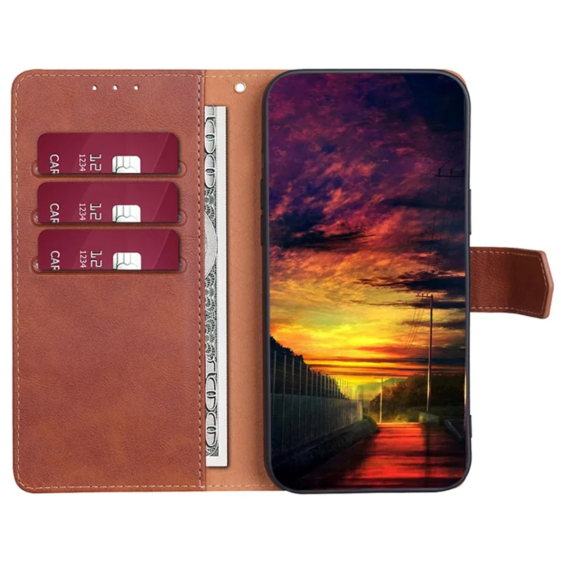 Capa Carteira com Suporte para Xiaomi Redmi Note 12 Pro 5G, para Xiaomi Redmi Note 12 Pro 5G / Note 12 Pro Speed 5G / Poco X5 Pro 5G, Capa Protetora em Pele Sintética com Textura de Couro de Vaca e TPU com Absorção de Choques e Fecho Magnético com Bloqueio RFID - Marrom