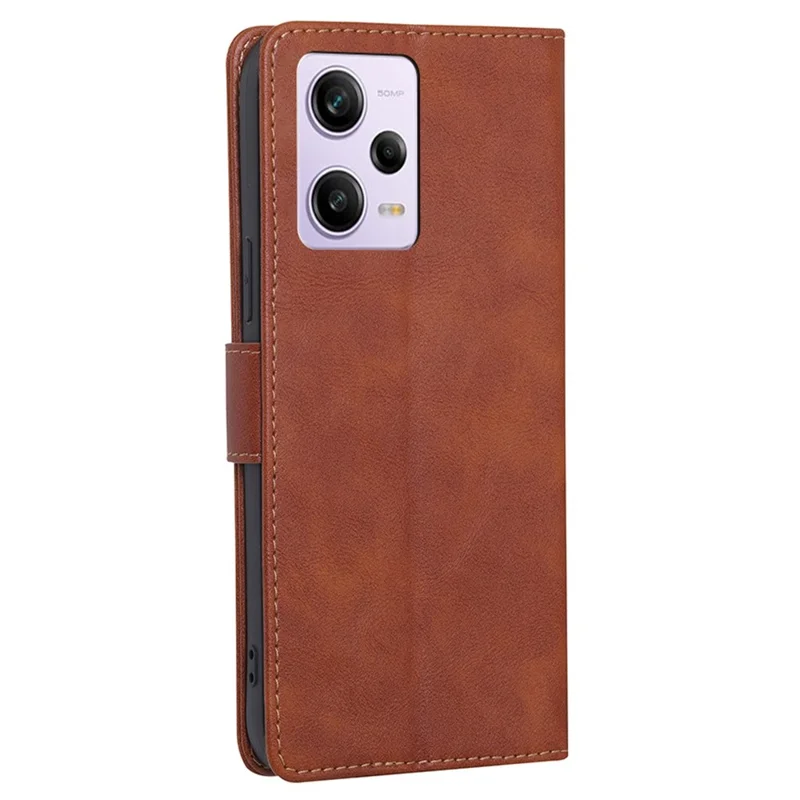 Capa Carteira com Suporte para Xiaomi Redmi Note 12 Pro 5G, para Xiaomi Redmi Note 12 Pro 5G / Note 12 Pro Speed 5G / Poco X5 Pro 5G, Capa Protetora em Pele Sintética com Textura de Couro de Vaca e TPU com Absorção de Choques e Fecho Magnético com Bloqueio RFID - Marrom