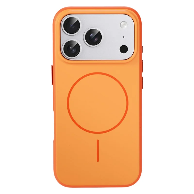 For iPhone 17 Pro Magnetic Case Ultra Thin PC TPU Phone Back Cover Compatible with MagSafe - Orange