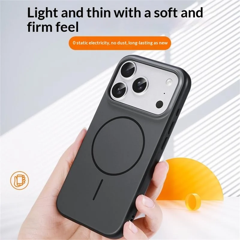 For iPhone 17 Pro Max Magnetic Case Ultra Thin PC TPU Phone Back Cover Compatible with MagSafe - Black