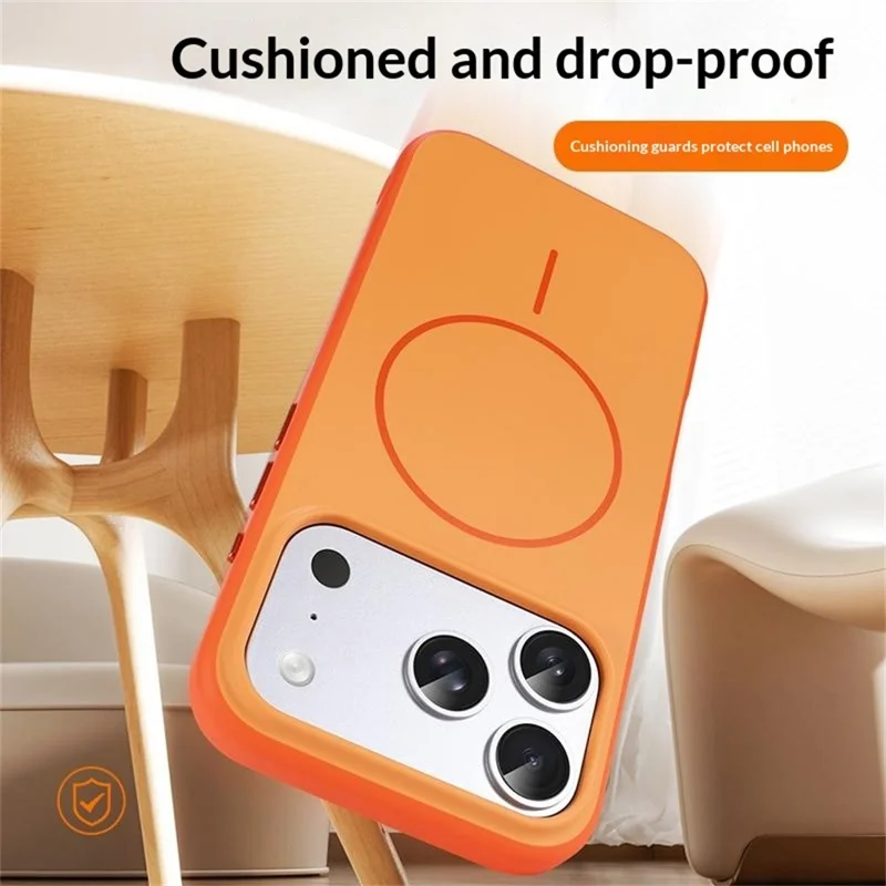 For iPhone 17 Pro Max Magnetic Case Ultra Thin PC TPU Phone Back Cover Compatible with MagSafe - Black