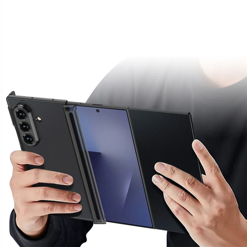 GKK per Samsung Galaxy Z TriFold 5G Custodia Trasparente per Telefono con Doppia Cerniera Magnetica, Protezione Completa, Cover in PC - Nero Trasparente