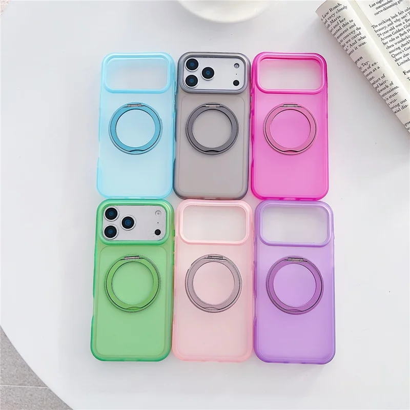 For iPhone 17 Pro Max Magnetic Case Kickstand Skin Touch Rubberized TPU PC Phone Cover Compatible with MagSafe - Green