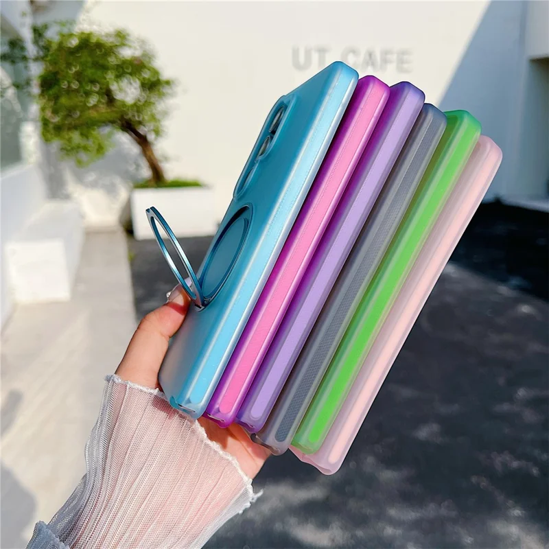 For Samsung Galaxy S25 Ultra Magnetic Case Kickstand Skin Touch Rubberized TPU PC Phone Cover - Rose