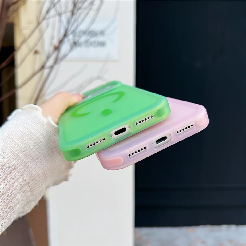 For iPhone 17 Pro Max Magnetic Case Skin Touch Rubberized TPU PC Phone Cover Compatible with MagSafe - Pink
