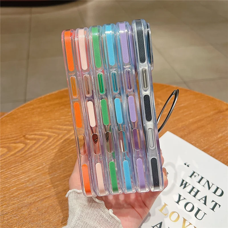 For iPhone 17 Pro Max Magnetic Case Rotating Kickstand with Gear Sound Effect TPU PC Clear Phone Cover Compatible with MagSafe - Purple