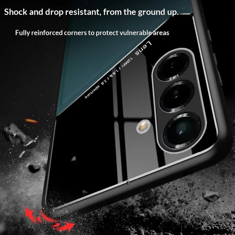 For Samsung Galaxy S26 Case Precise Cutout Leather Coated PC + TPU Phone Back Cover Built-in Metal Sheet - Green