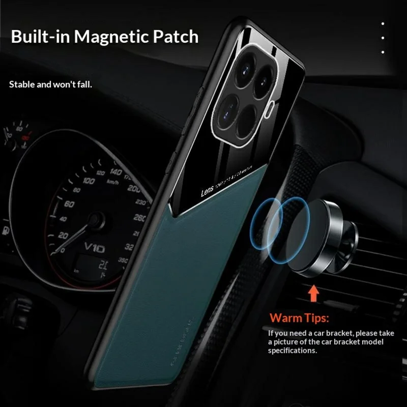For Xiaomi 15T Pro Case Precise Cutout Leather Coated PC + TPU Phone Back Cover Built-in Metal Sheet - Orange