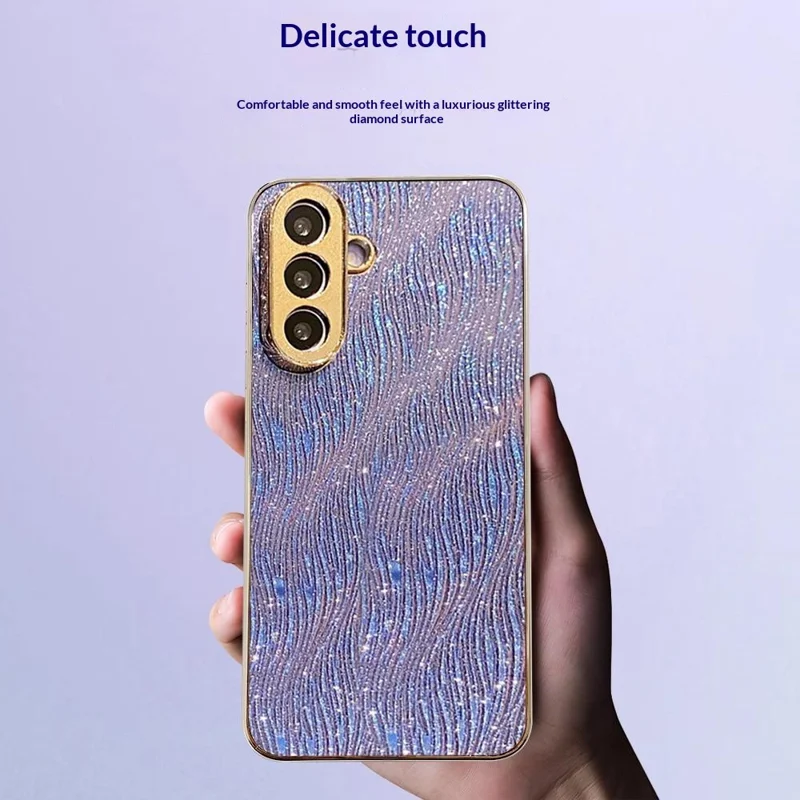 Voor Samsung Galaxy S26 / S26 Pro hoesje Electrolytisch geglansde Rimpelstructuur PU + TPU + PC Achterkant - Paars