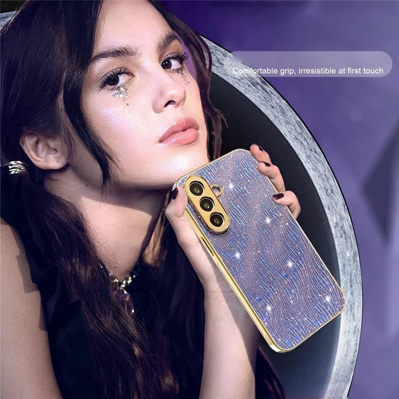 Voor Samsung Galaxy S26 / S26 Pro hoesje Electrolytisch geglansde Rimpelstructuur PU + TPU + PC Achterkant - Paars