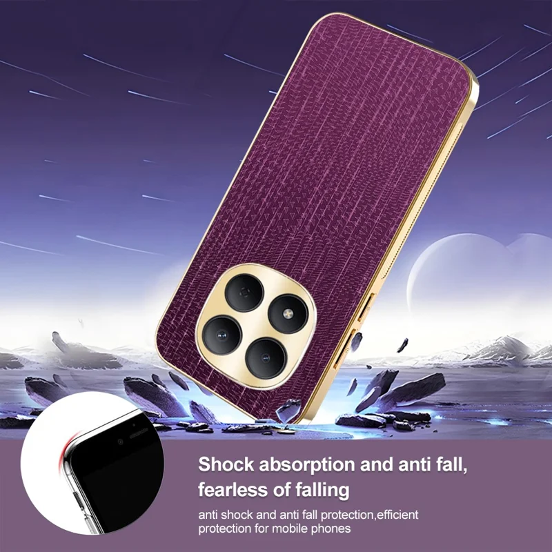 Voor Xiaomi Redmi Note 15 Pro+ 5G (Globaal) / Poco M8 Pro 5G hoesje Electrolytisch gegalvaniseerd Meteoorpatroon PU + TPU + PC achterklep - Paars