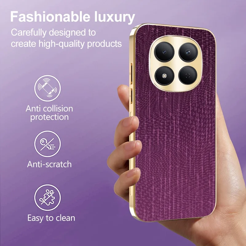 Voor Xiaomi Redmi Note 15 Pro+ 5G (Globaal) / Poco M8 Pro 5G hoesje Electrolytisch gegalvaniseerd Meteoorpatroon PU + TPU + PC achterklep - Paars