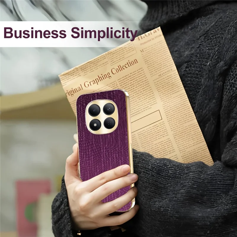 Voor Xiaomi Redmi Note 15 Pro+ 5G (Globaal) / Poco M8 Pro 5G hoesje Electrolytisch gegalvaniseerd Meteoorpatroon PU + TPU + PC achterklep - Paars