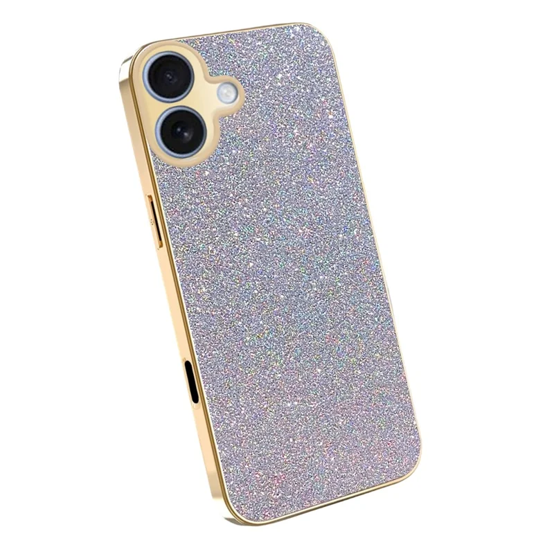 Für iPhone 17 Hülle mit Galvanikrahmen, funkelndem Glitzer, stoßfest, PC + TPU Handy-Schutzhülle - Silber