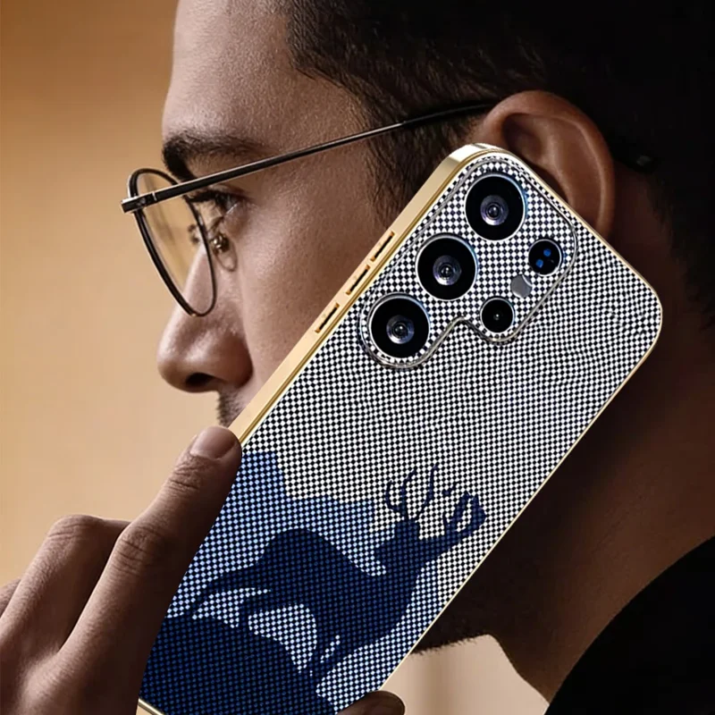 For Samsung Galaxy S25 Ultra Case Lucky Deer PC + TPU Electroplating Phone Cover - Dark Blue