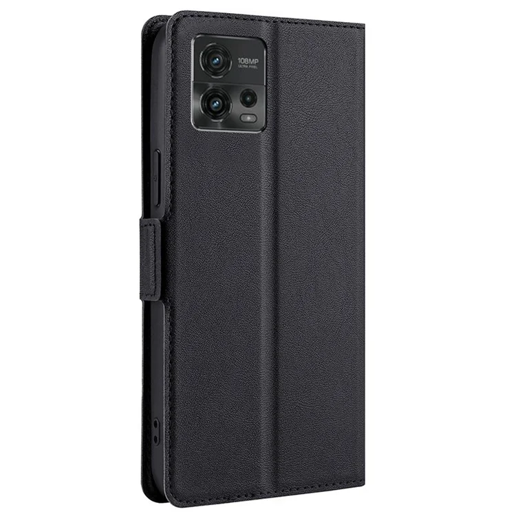 Для Motorola Moto G72 4G слот для карты Дизайн ультратонкий Folio Flip PU кожаная обложка Стенд внутренний TPU Чехол для телефона - Черный