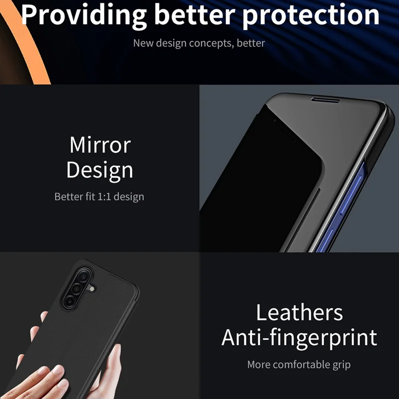 غطاء لهاتف سامسونج جالكسي A37 5G بفتحة عرض وحامل وغطاء قلاب من الجلد - أزرق