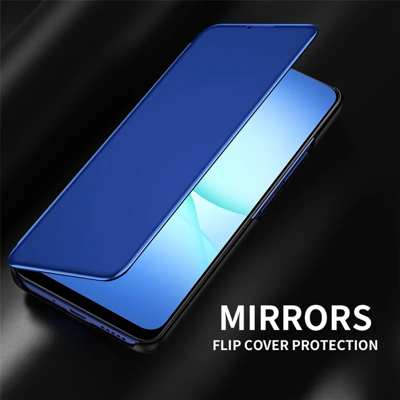 For Samsung Galaxy A57 5G Case View Window Stand Leather Flip Phone Cover - Blue