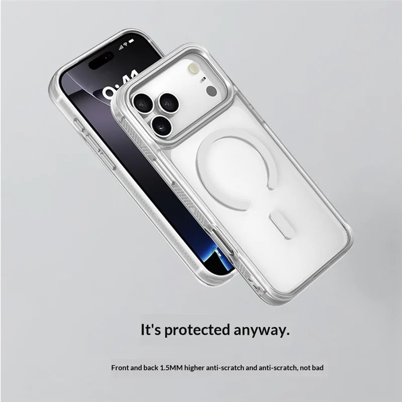 For iPhone 17 Pro Max Magnetic Case TPU PC Phone Cover with Detachable Vertical Striped Small Floral Backplate - Pink