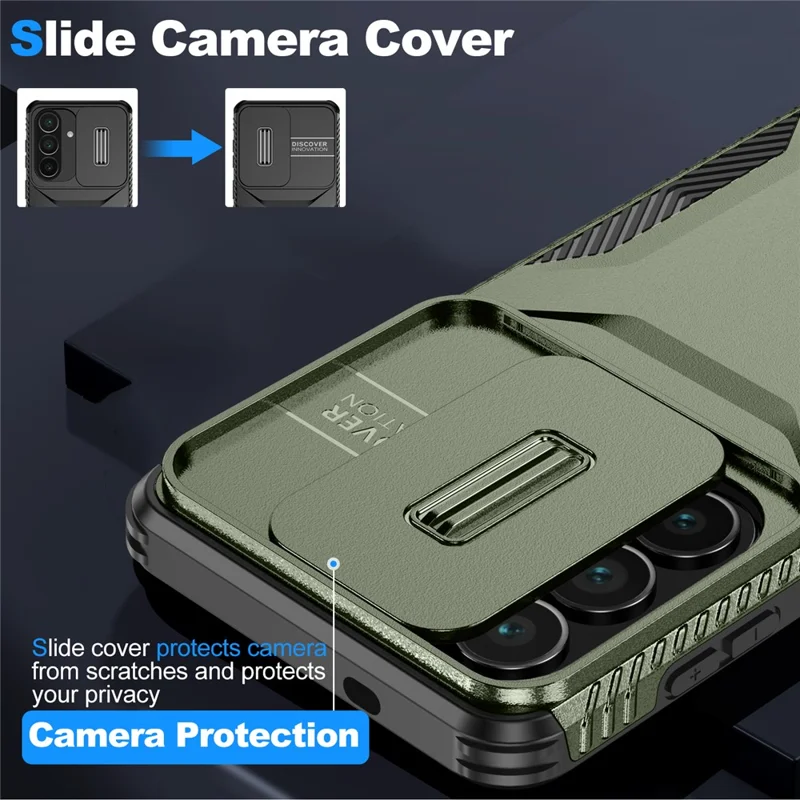 Capa para Samsung Galaxy S26 Camshield TPU + PC com Laterais Antiderrapantes - Verde