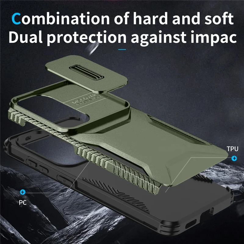 Capa para Samsung Galaxy S26 Camshield TPU + PC com Laterais Antiderrapantes - Verde