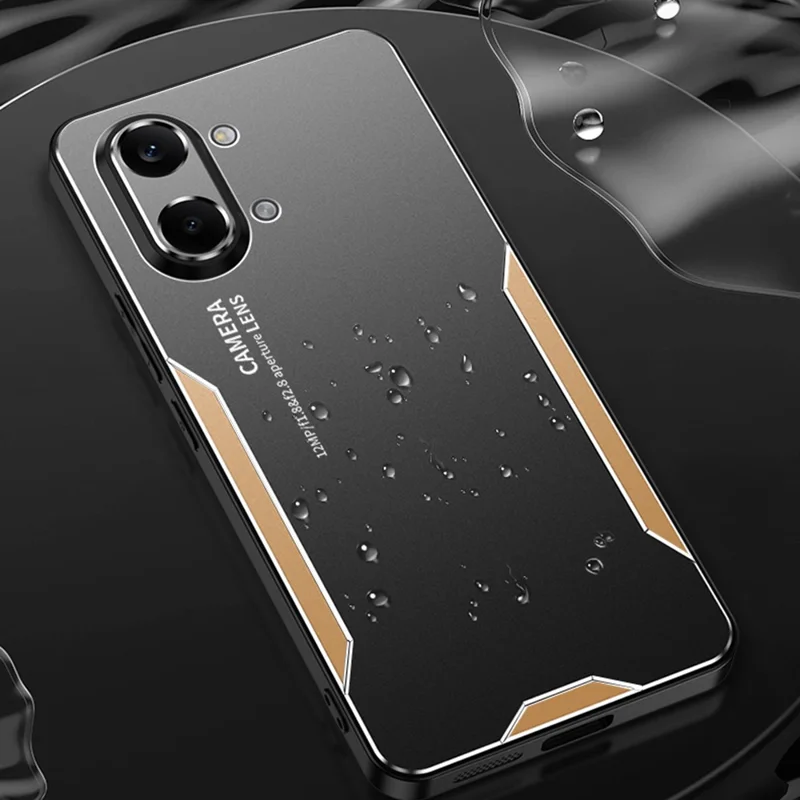 For Xiaomi Redmi Turbo 5 Max 5G Phone Case Aluminium Alloy TPU PC Back Cover - Gold