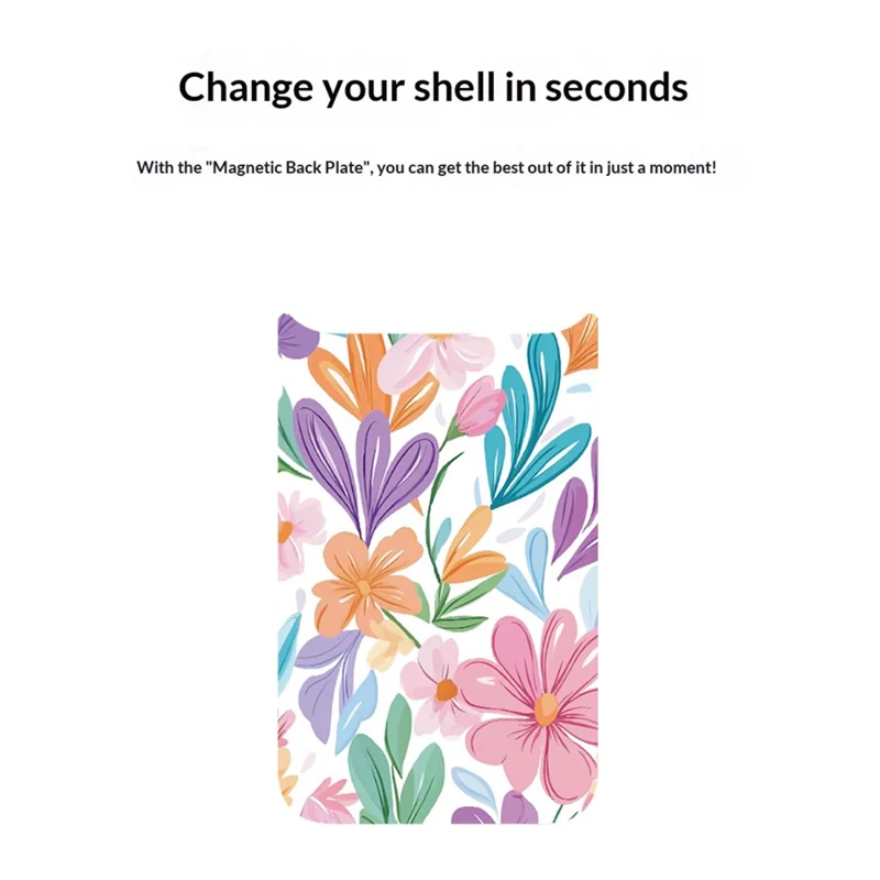 Étui magnétique pour iPhone 17 Pro Max, coque en TPU et PC avec plaque arrière amovible au motif de fleur lumineuse - Noir