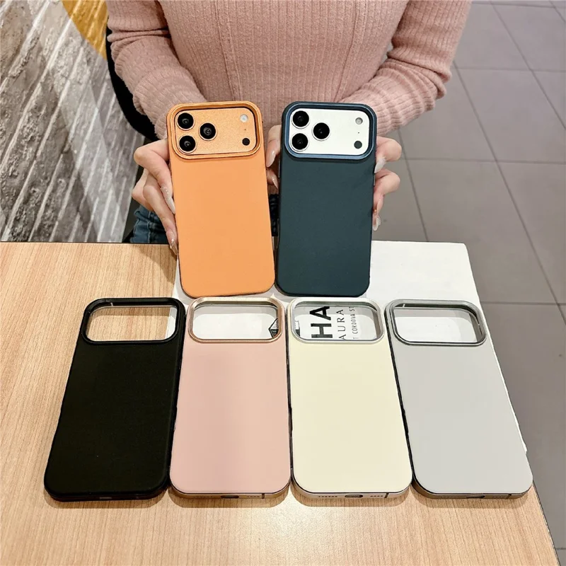 Funda magnetica per iPhone 17 Pro Max in lega di alluminio, pelle PU e TPU, compatibile con MagSafe - Grigio
