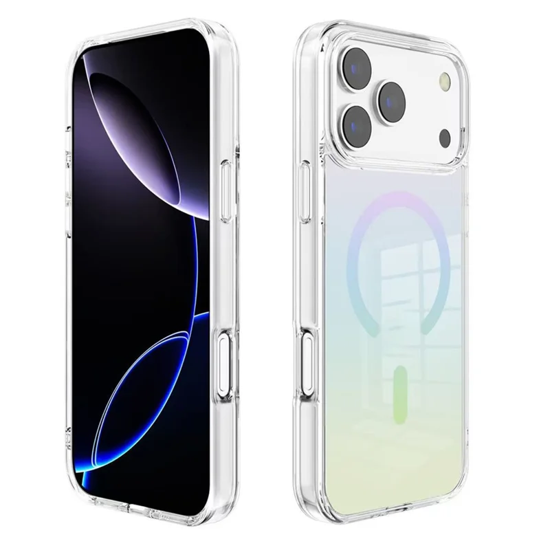 Coque magnétique pour iPhone 17 Pro Max, coque transparente TPU/PC avec effet dégradé, compatible MagSafe - Coloré