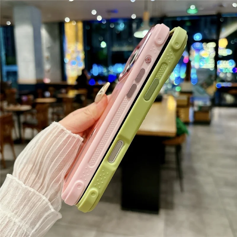 For iPhone 17 Pro Magnetic Phone Case Skin Feel PC TPU Protective Cover Compatible with MagSafe with Kickstand - Pink