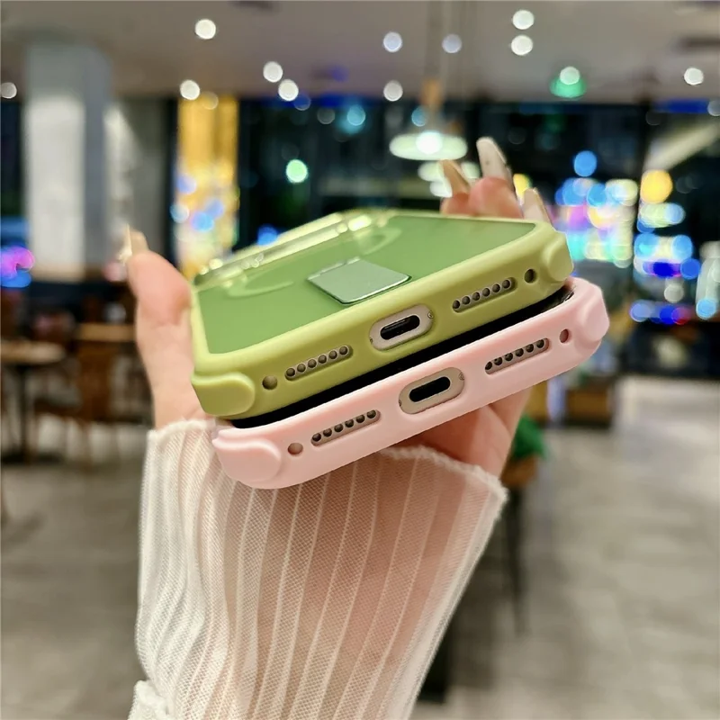For iPhone 17 Pro Magnetic Phone Case Skin Feel PC TPU Protective Cover Compatible with MagSafe with Kickstand - Pink