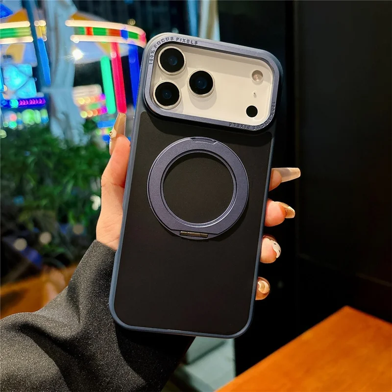 For iPhone 17 Pro Max Case Compatible with MagSafe 360 Degree Rotation Kickstand PC + TPU Skin Touch Phone Cover - Blue