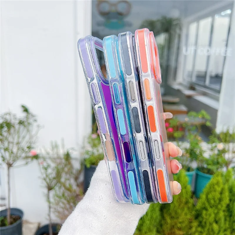 For iPhone 17 Pro Max Magnetic Case Laser Color Changing PC TPU Phone Protection Cover Compatible with MagSafe - Orange