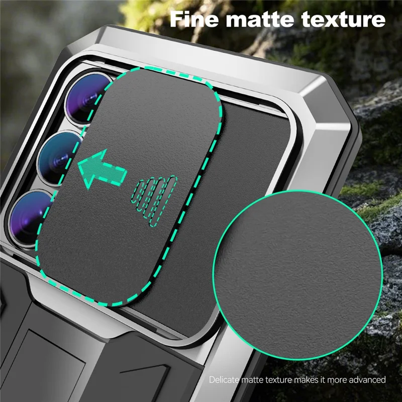 R-JUST For Samsung Galaxy S26 Ultra Case PC + Silicone + Metal Back Cover with Tempered Glass Film - Silver