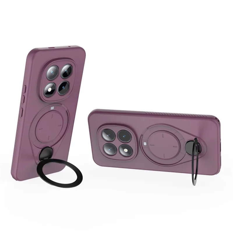 For Xiaomi Redmi Note 15 Pro+ 5G (Global)  /  Poco M8 Pro 5G Magnetic Case Rotating Kickstand TPU PC Phone Cover - Purple