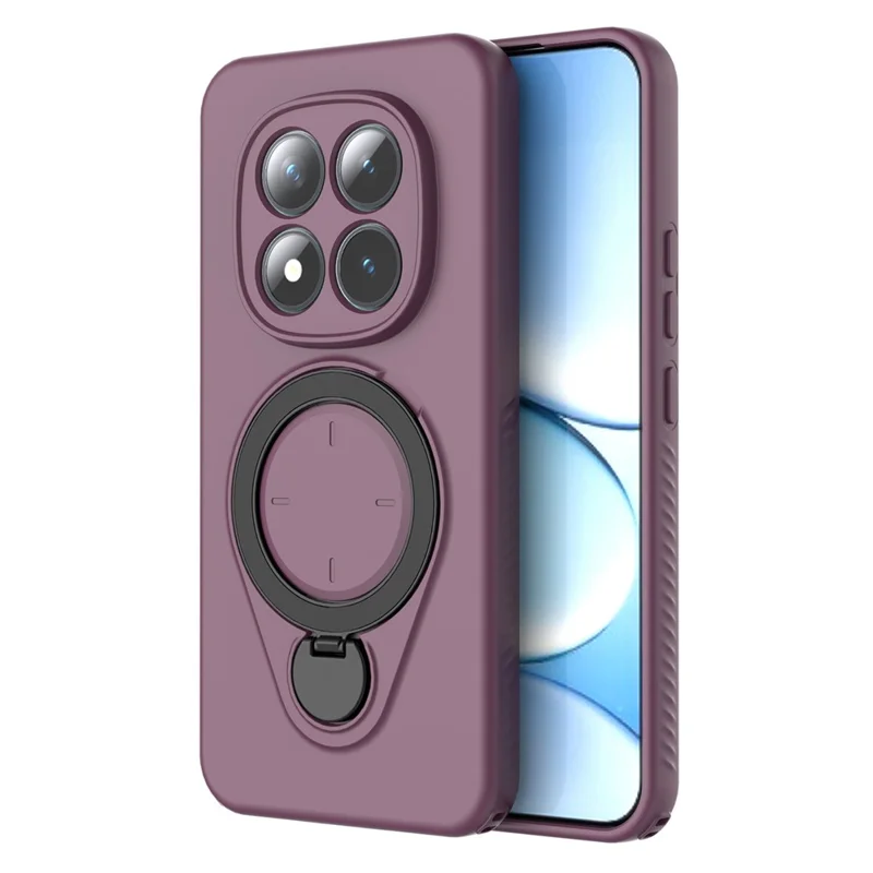 For Xiaomi Redmi Note 15 Pro+ 5G (Global)  /  Poco M8 Pro 5G Magnetic Case Rotating Kickstand TPU PC Phone Cover - Purple
