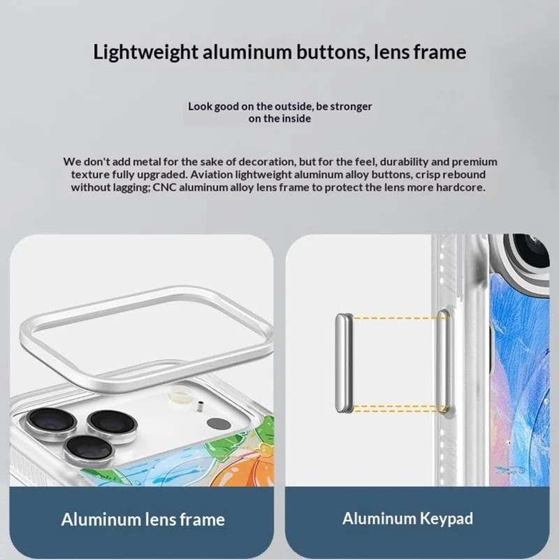 For iPhone 17 Pro Max Magnetic Case TPU PC Phone Cover with Detachable Oil Painting Flowers Pattern Backplate - Black